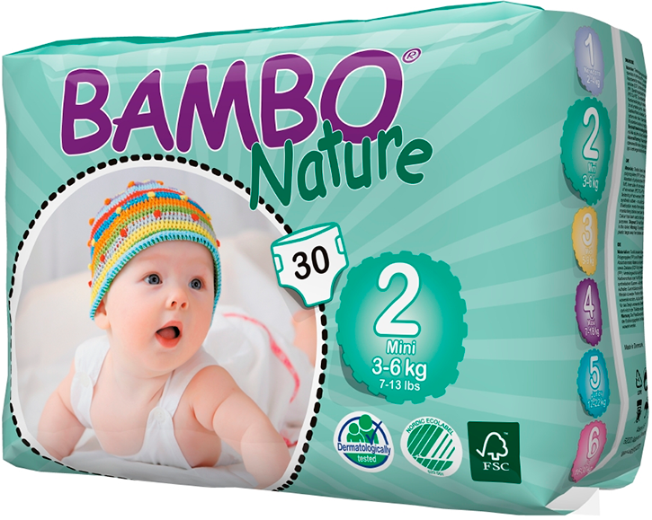 Подгузники Bambo Nature Mini размер 2 (3-6 кг) 30 шт