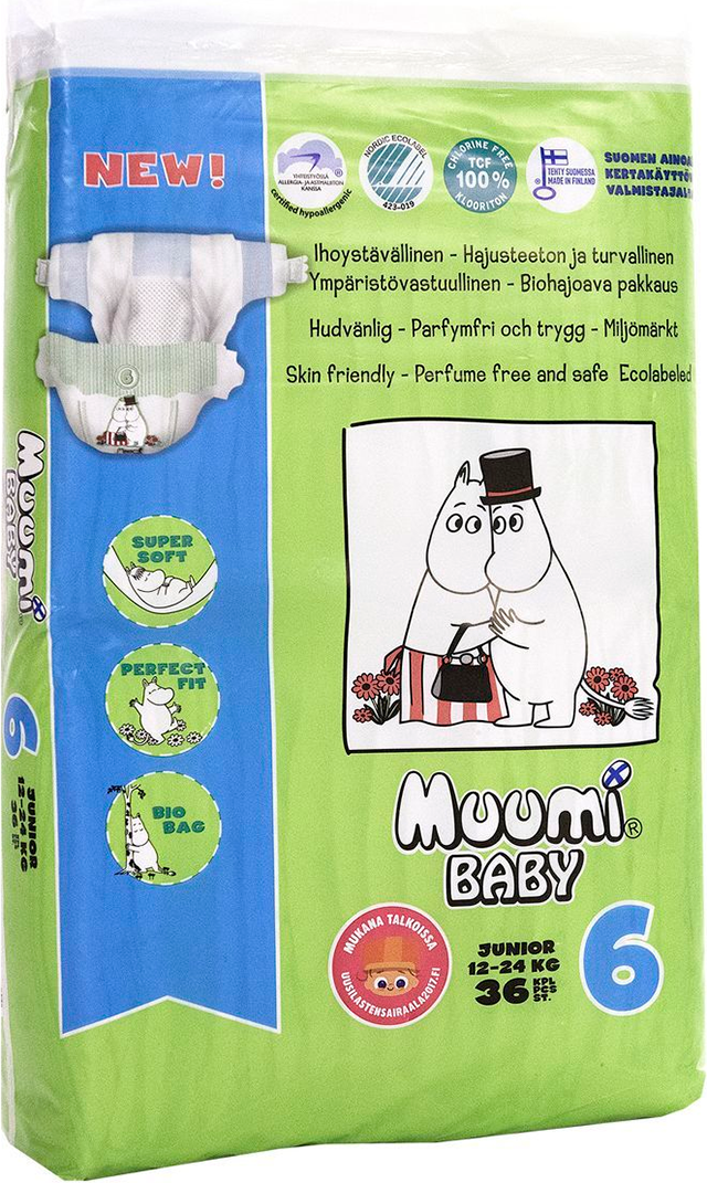 Подгузники Muumi Baby Junior (12-24 кг) 36 шт