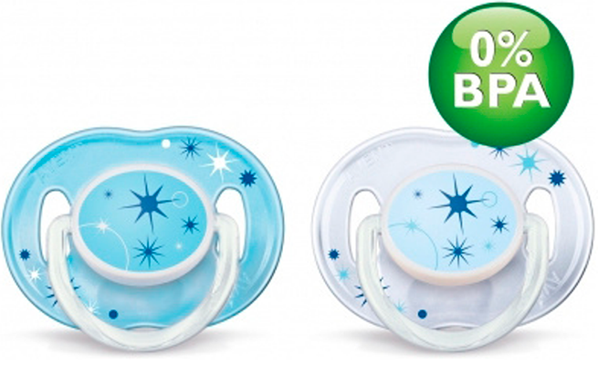 Пустышка Avent ночная силикон 0-6 мес. 2 шт.