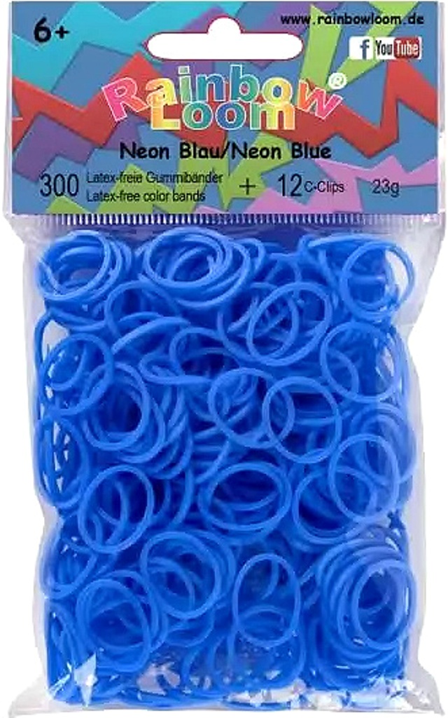 Резинки силиконовые Rainbow loom Неоновый Голубой B0952