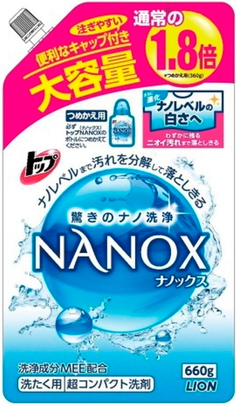 Жидкое средство для стирки Lion NANOX запасной блок 660 мл
