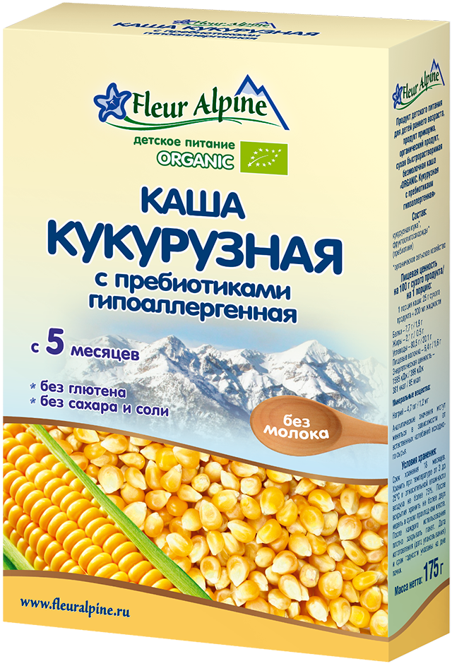 Каша Fleur Alpine кукурузная Органик гипоаллергенная с 5 мес. 175 г