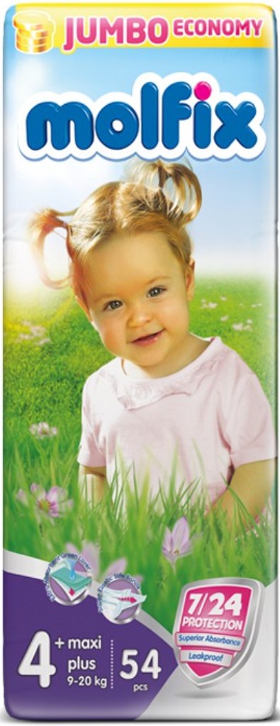 Подгузники Molfix Maxi Plus (9-20/9-16 кг) 54 шт