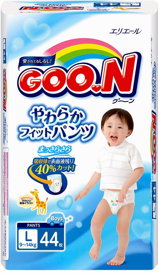 Трусики Goo.N для мальчиков L (9-14 кг) 44 шт