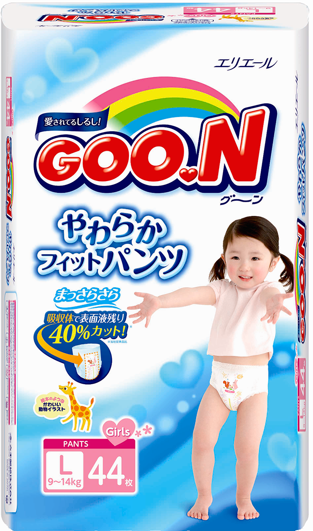 Трусики Goo.N для девочек L (9-14 кг) 44 шт