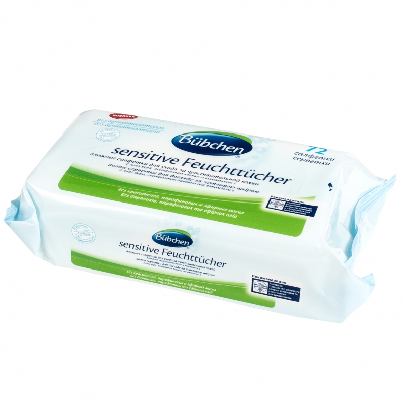 Влажные салфетки для детей Bubchen для чувствительной кожи 72 шт