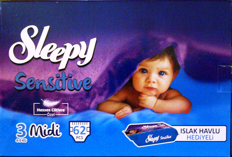 Подгузники Sleepy размер M (4-9 кг) 62 шт