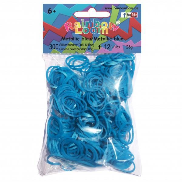 Резинки силиконовые Rainbow loom Металлик Голубой Metallic Blue B0297
