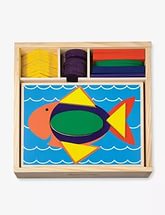 Игрушка развивающая Melissa&Doug "Первые навыки" Трафарет и блоки 528