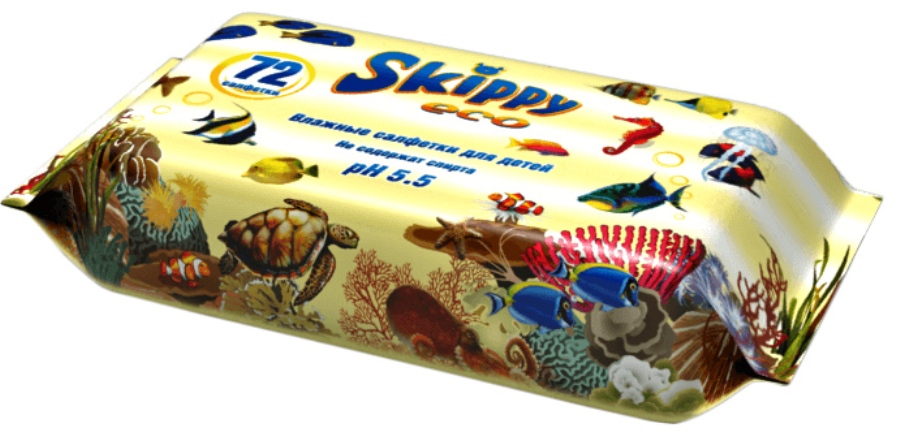 Влажные салфетки для детей Skippy Eco 72 шт