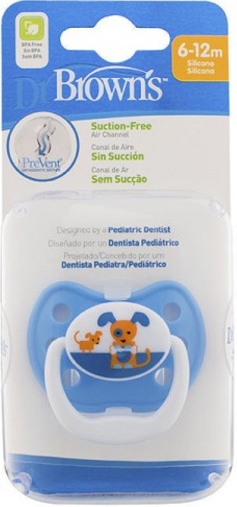 Пустышка Dr.Browns силиконовая ортодонтическая 'Классик' PreVent синяя 6-12 мес 