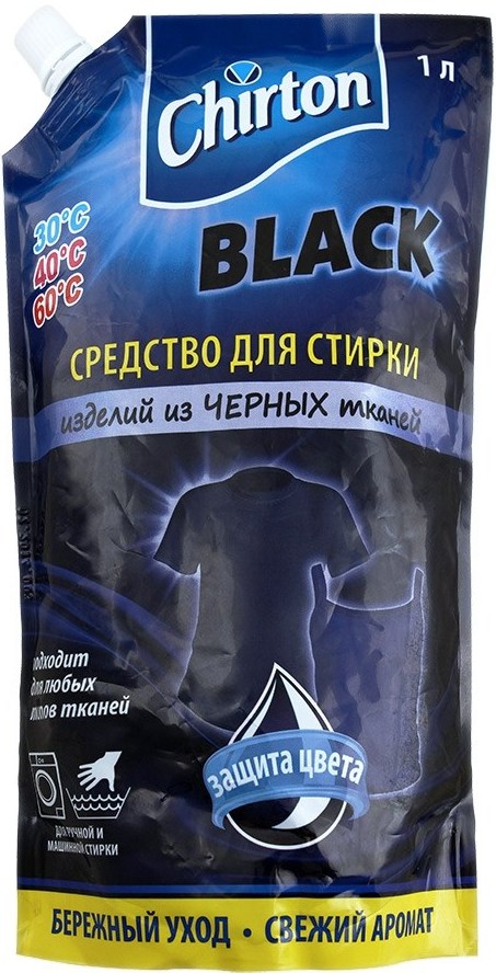 Жидкое средство для стирки изделий из тканей Chirton "Black" 1000 мл (мягкая упаковка)
