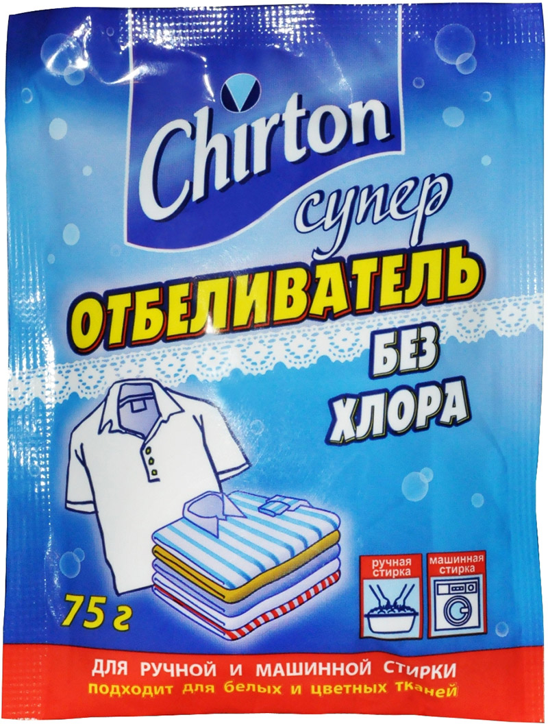 Стиральный порошок отбеливающий Chirton Супер, без хлора, 75 г