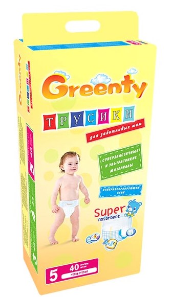 Трусики Greenty BIG (12+ кг) 40 шт