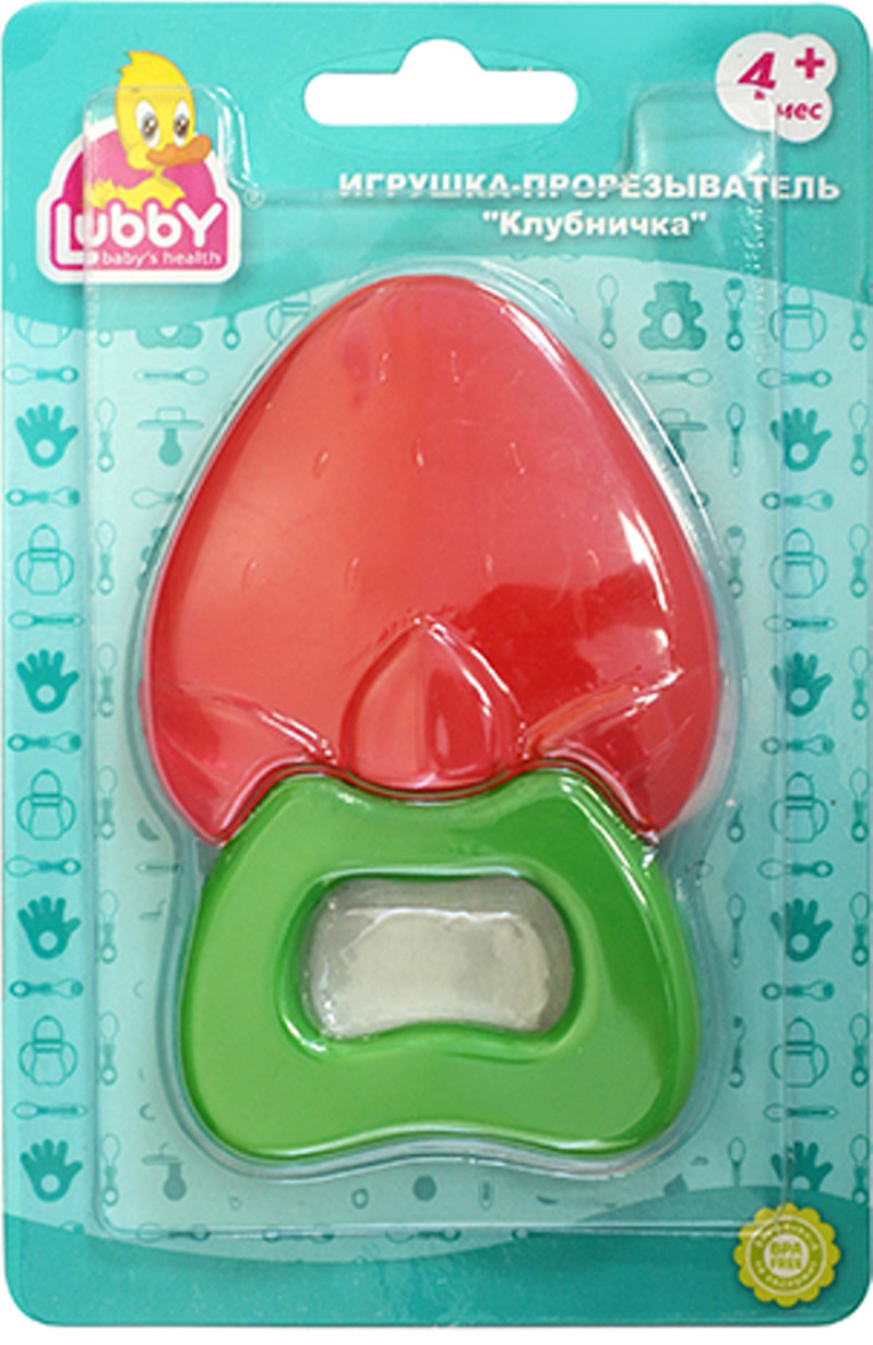 Прорезыватель Lubby  "Клубничка" от 4 мес.