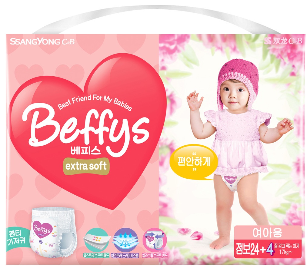 Трусики Beffys extra soft для девочек XXL (от 17 кг) 28 шт