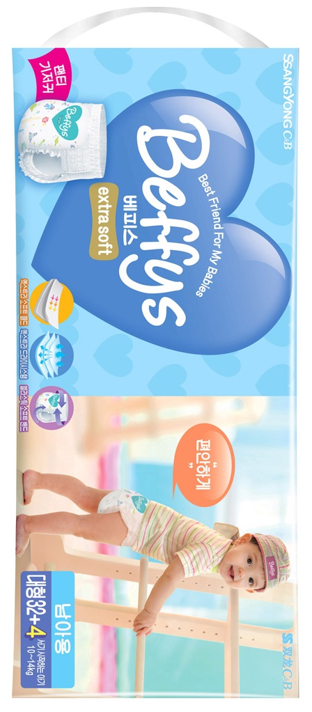 Трусики Beffys extra soft для мальчиков L (10-14 кг) 36 шт