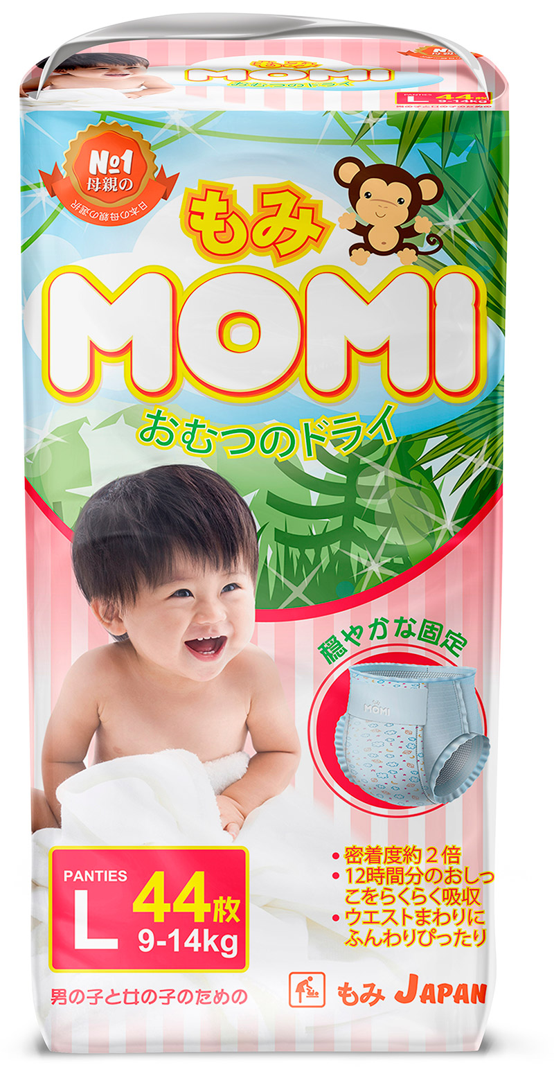 Трусики MOMI размер L (9-14 кг) 44 шт