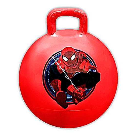 Мяч с ручкой Disney Человек  паук 45см красный