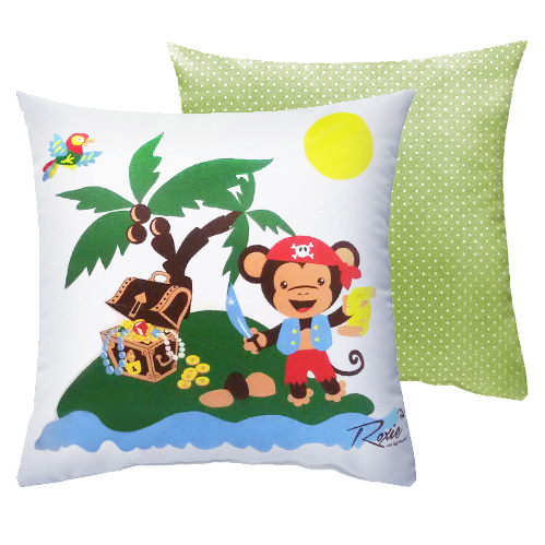 Подушка детская Roxie Пират зелёный горох 40*40
