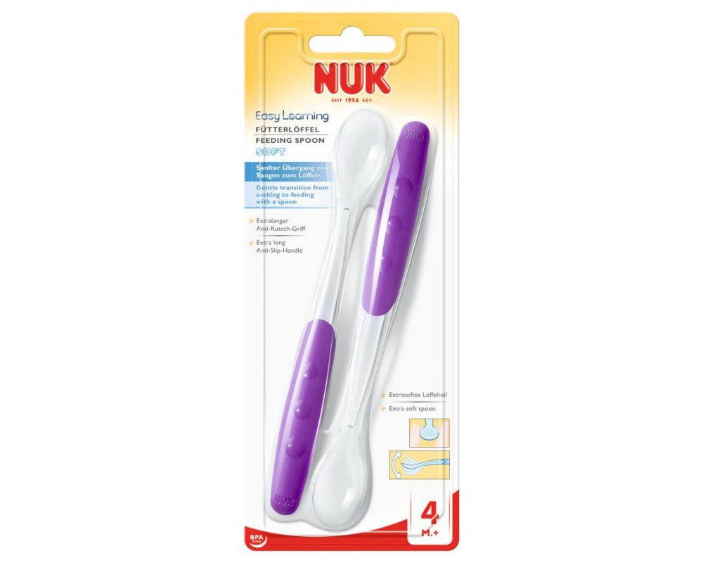 Ложка Nuk силиконовая Easy Learning Soft с 6 мес. 2 шт