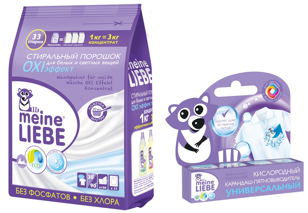 Промо-набор СТИРКА 2 Meine Liebe (стиральный порошок для белый вещей OXI эффект+карандаш -пятновыводитель универсальный)