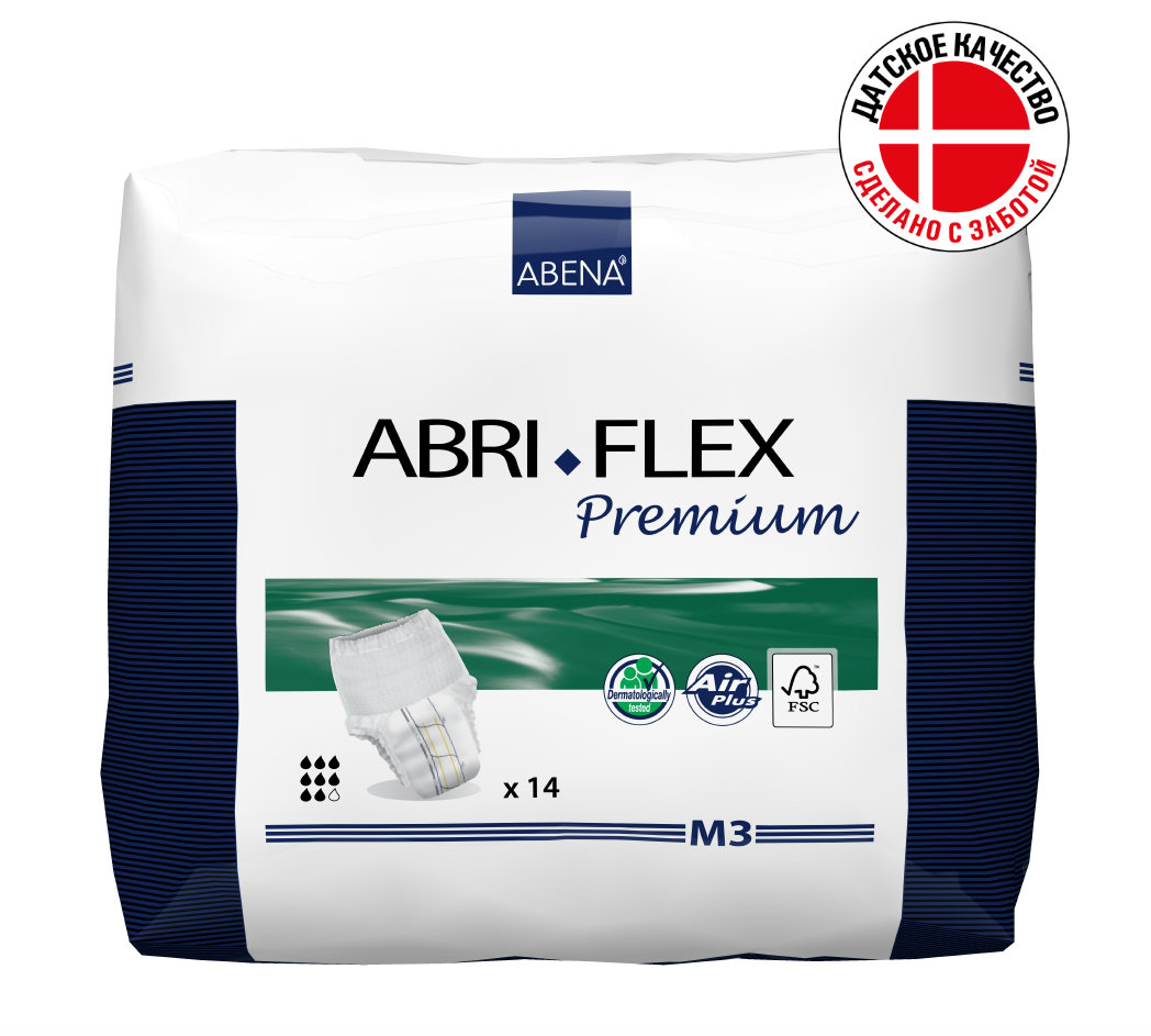 Подгузник-трусики Abri-Form M3 объем 80-110 см впитываемость 2400 мл (14 шт)