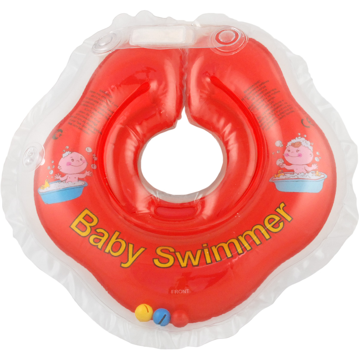 Надувной круг на шею для купания новорожденных BabySwimmer КРАСНЫЙ