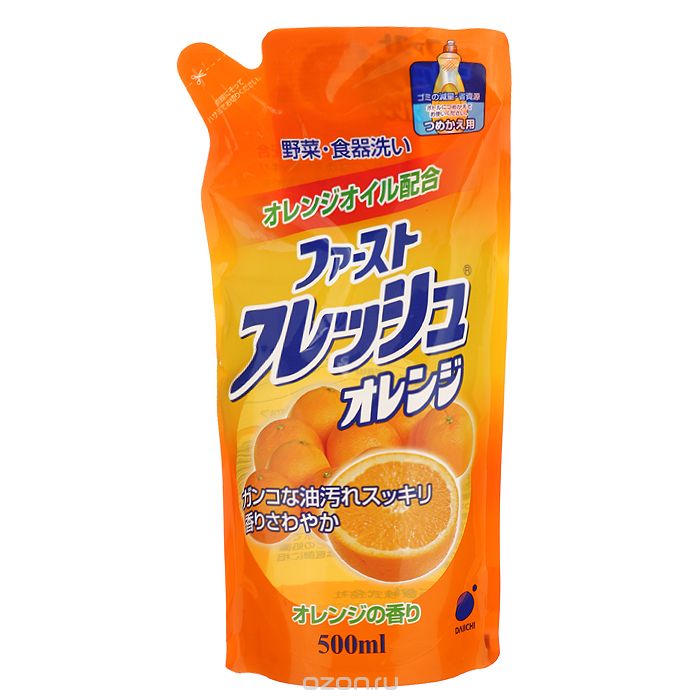 Гель для мытья посуды и фруктов Daiichi Fresh аромат апельсина 500 мл (запаска)