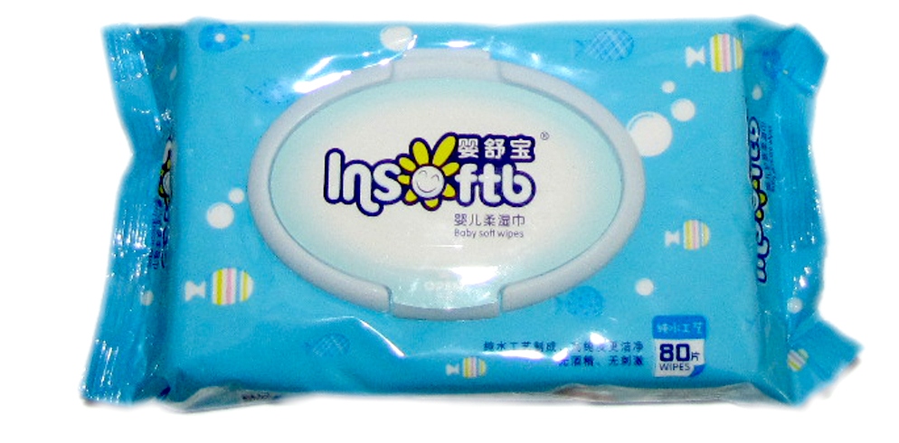 Влажные салфетки Insoftb без запаха, 80 шт