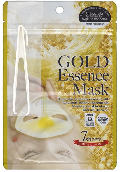 Маска Japan Gals с экстрактом золота GOLD Essence Mask 7 шт