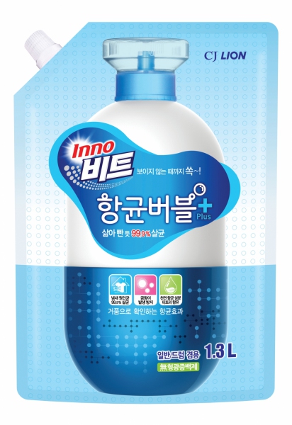 Жидкое средство для стирки  CJ Lion Inno Beat пенный, антибактериальный, мягкая упаковка, 1300 мл
