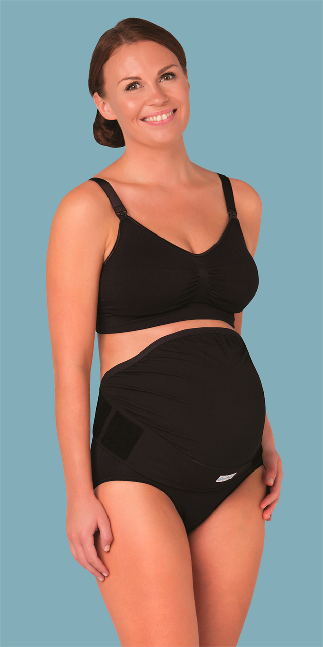 Регулируемый широкий пояс-бандаж Carriwell для беременных, черный, размер S/M 5105