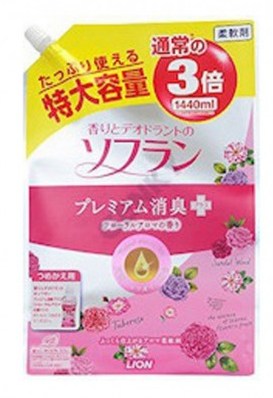 Кондиционер для белья Lion Soflan с цветочным ароматом, мягкая упаковка, 1440 мл