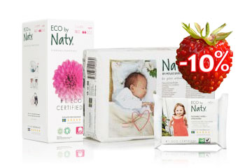 Подгузники, трусики и экопродукция эконом-класса от Naty со скидкой 10% до 22 апреля