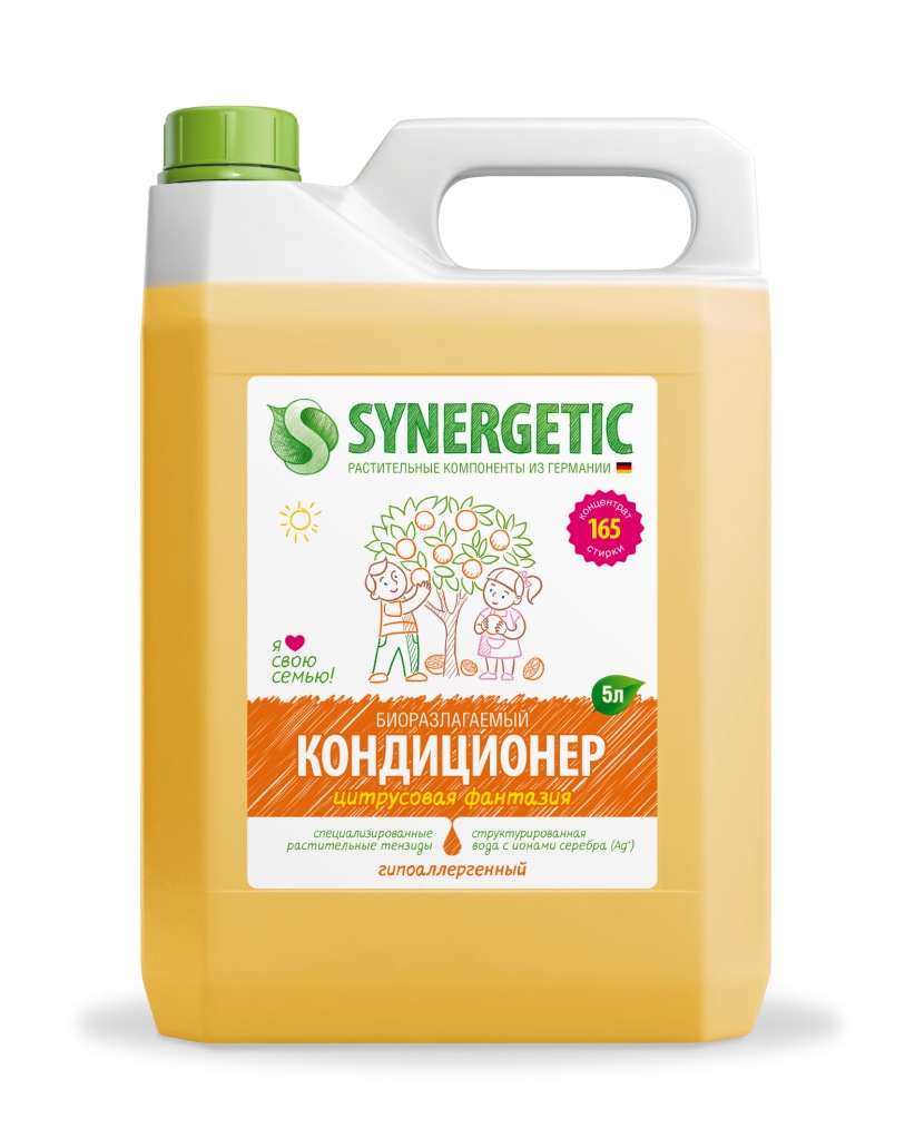 Кондиционер для белья Synergetic Цитрусовая фантазия, 5 л
