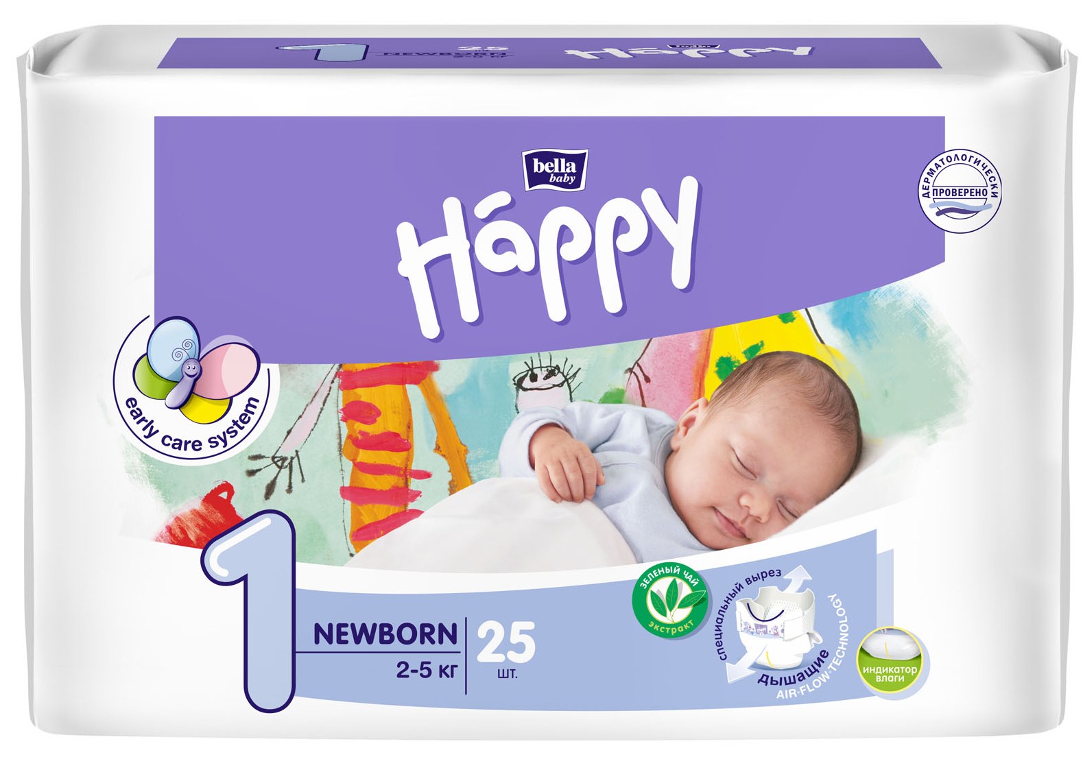Подгузники Bella Baby Happy, размер NB (2-5 кг) 25 шт