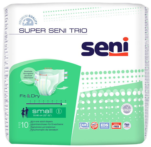 Подгузники Super Seni Trio 1 small, талия 50-80 см  (10 шт) SE-094-SM10-A03