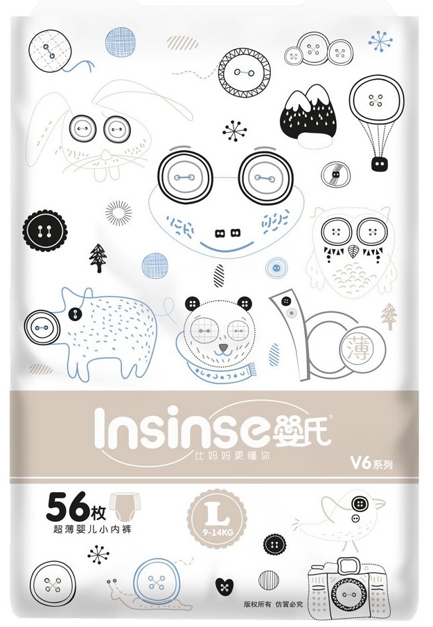 Трусики Insinse V6 размер L (9-13 кг) 56 шт супертонкие