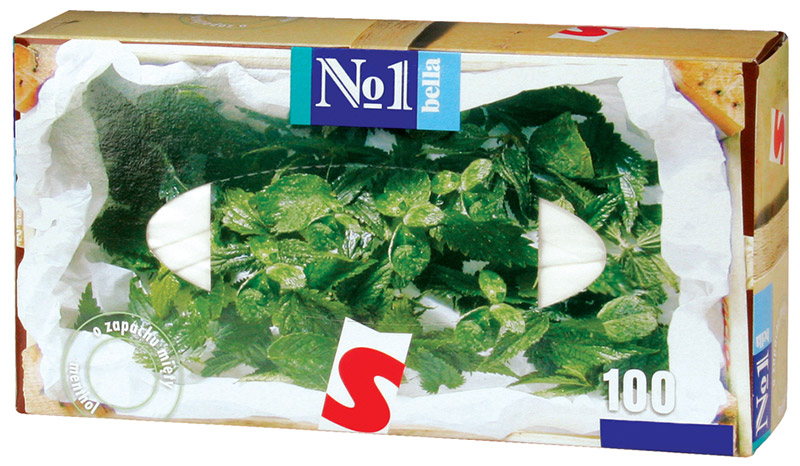 Платочки бумажные универсальные Bella №1 с запахом мяты, 100 шт