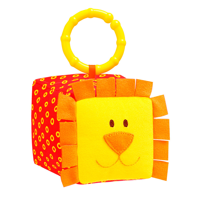 259 Подвеска-кубик "Львёнок" с погремушкой