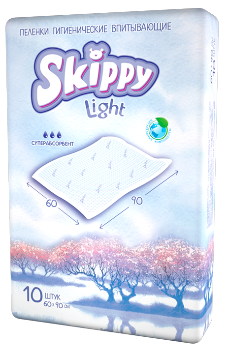 Гигиенические пеленки Skippy Light, 60x90 см, 10 шт.