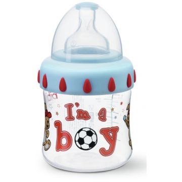 Бутылочка для кормления Bibi комфорт с широким горлышком с соской "регулируемый поток" Little Stars 150 мл