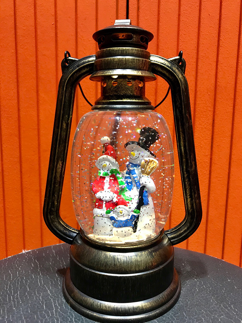 5005 Новогодний декоративный фонарик "Снеговики"