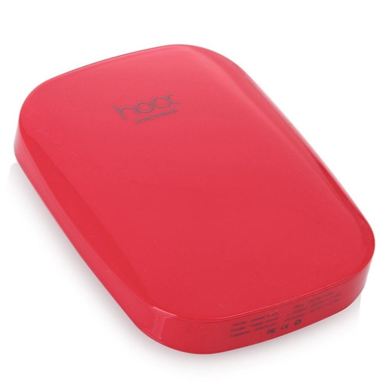 HO-MG6000-R Внешний портативный аккумулятор hoox MAGIC STONE Li-Polymer,ёмкость 6000 mah, 2 порта USB 1-2А, (красный)