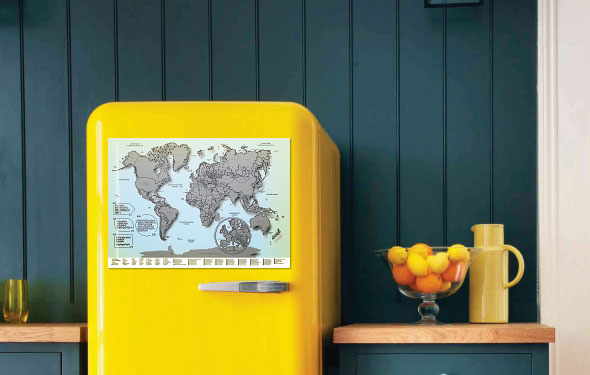 M3195 Магнитная стиральная карта Мира на холодильник