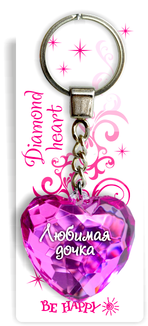 01 Брелок сердечко "Любимая дочка"