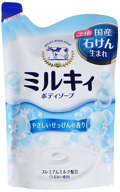 Мыло для тела молочное Cow с аминокислотами шёлка и ароматом белых цветов, запаска, 400 мл