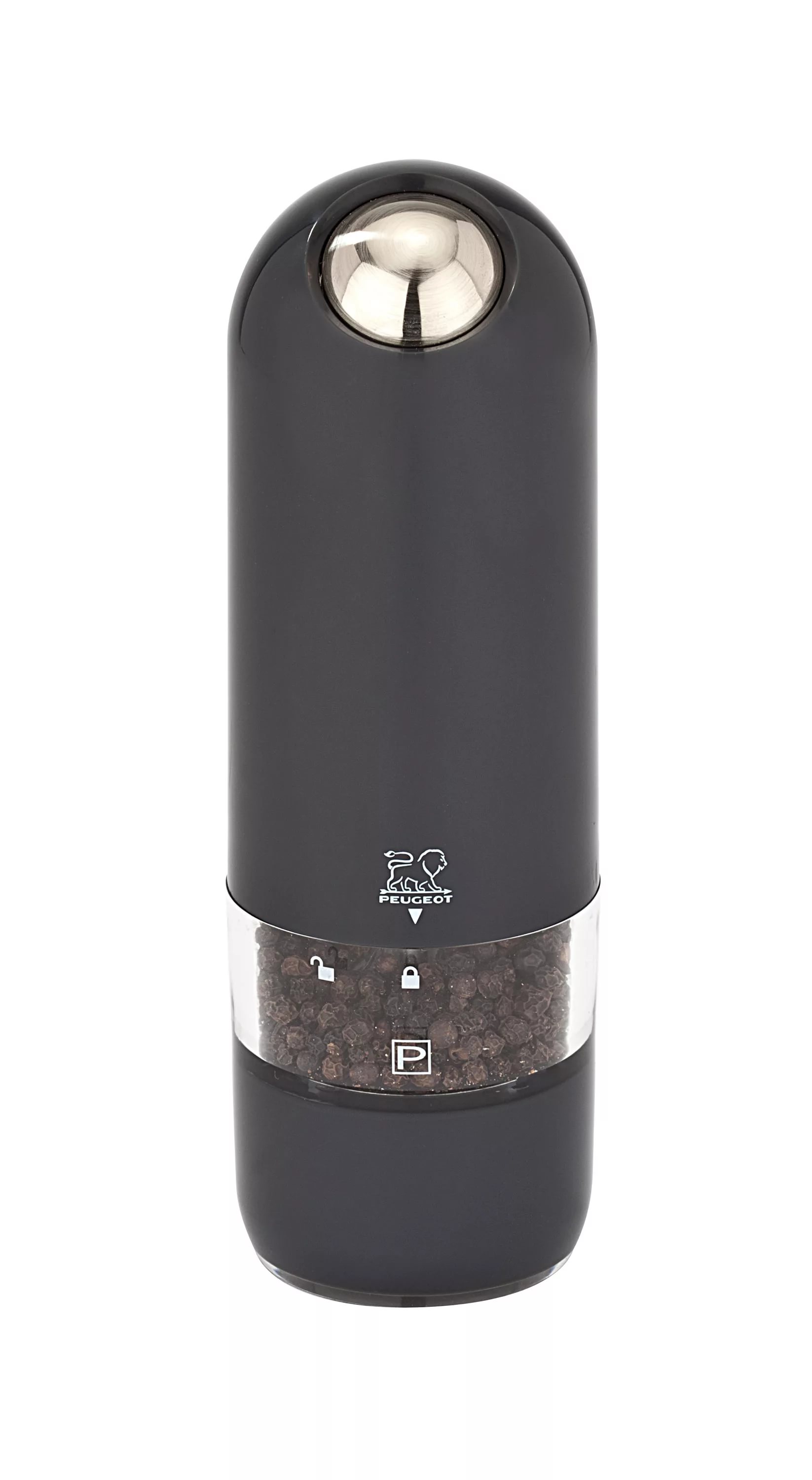 28503 Мельница Alaska Quartz Peugeot для перца, 17 см, черный кварц, на бат.