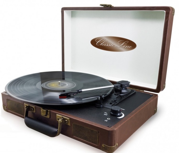 Ретро проигрыватель в кожаном чемодане Soundmaster "Classic Line" (+ доп игла)